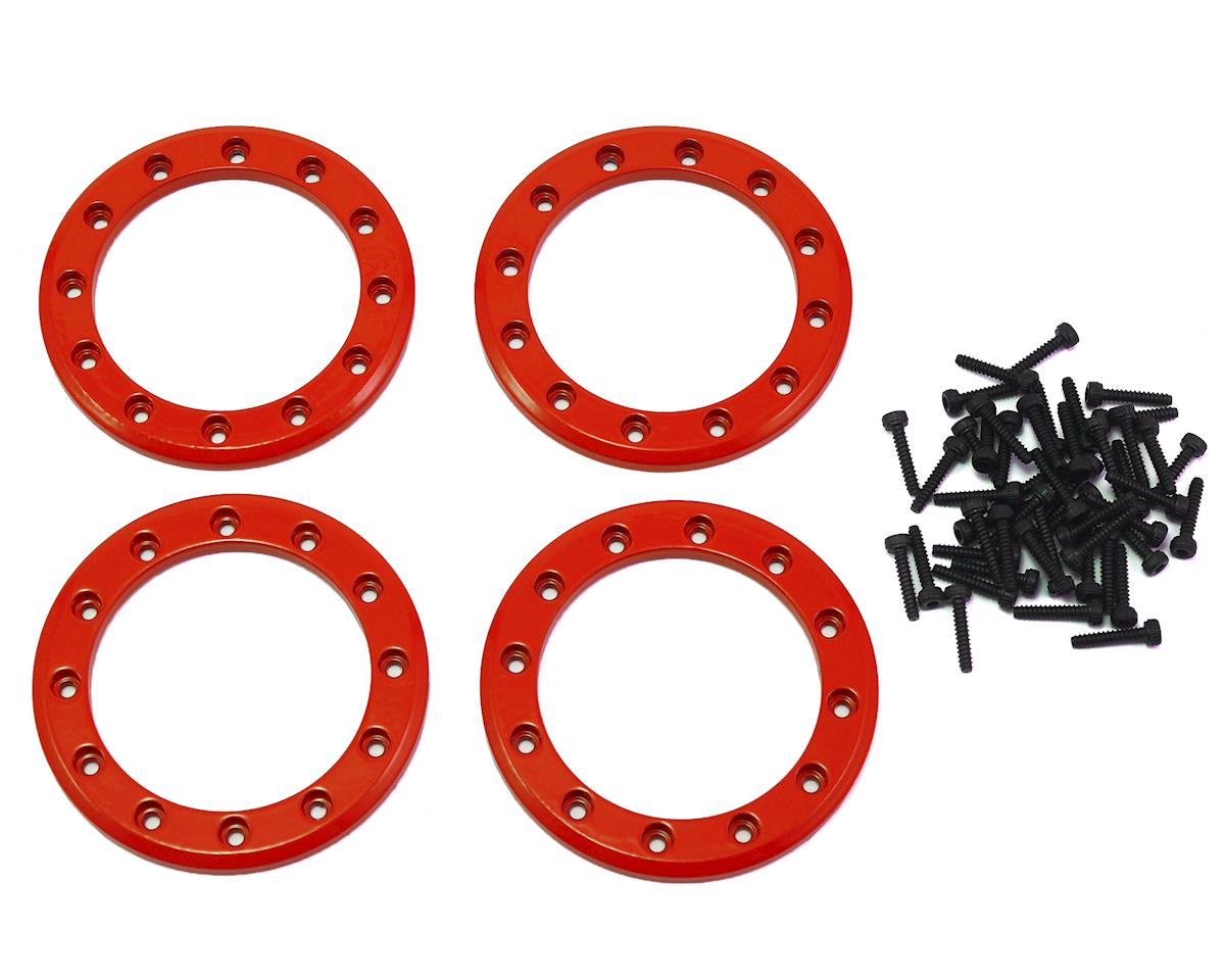 Aluminum 1.9" Beadlock Rings Red for TRX-4 (4) (TRA8169R)