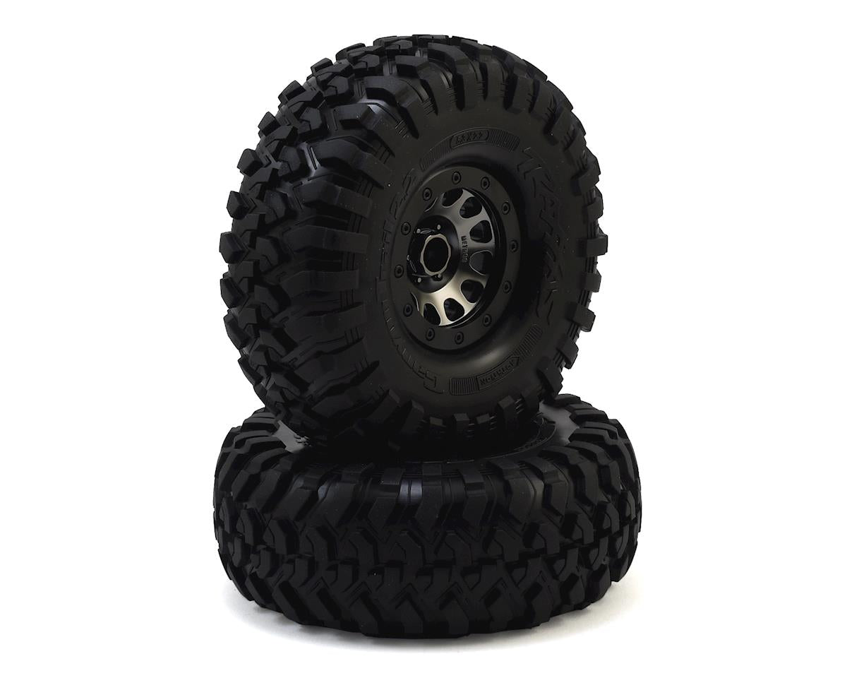 Canyon Trail 2.2" Premounted Tires with Black Chrome Method 105 Beadlock Wheels for TRX-4 (2) (TRA8172)