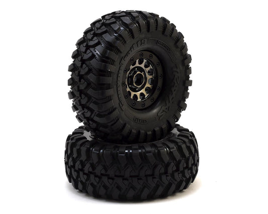 Canyon Trail 1.9" Premounted Tires with Black Chrome Method 105 Beadlock Wheels for TRX-4 (2) (TRA8174)
