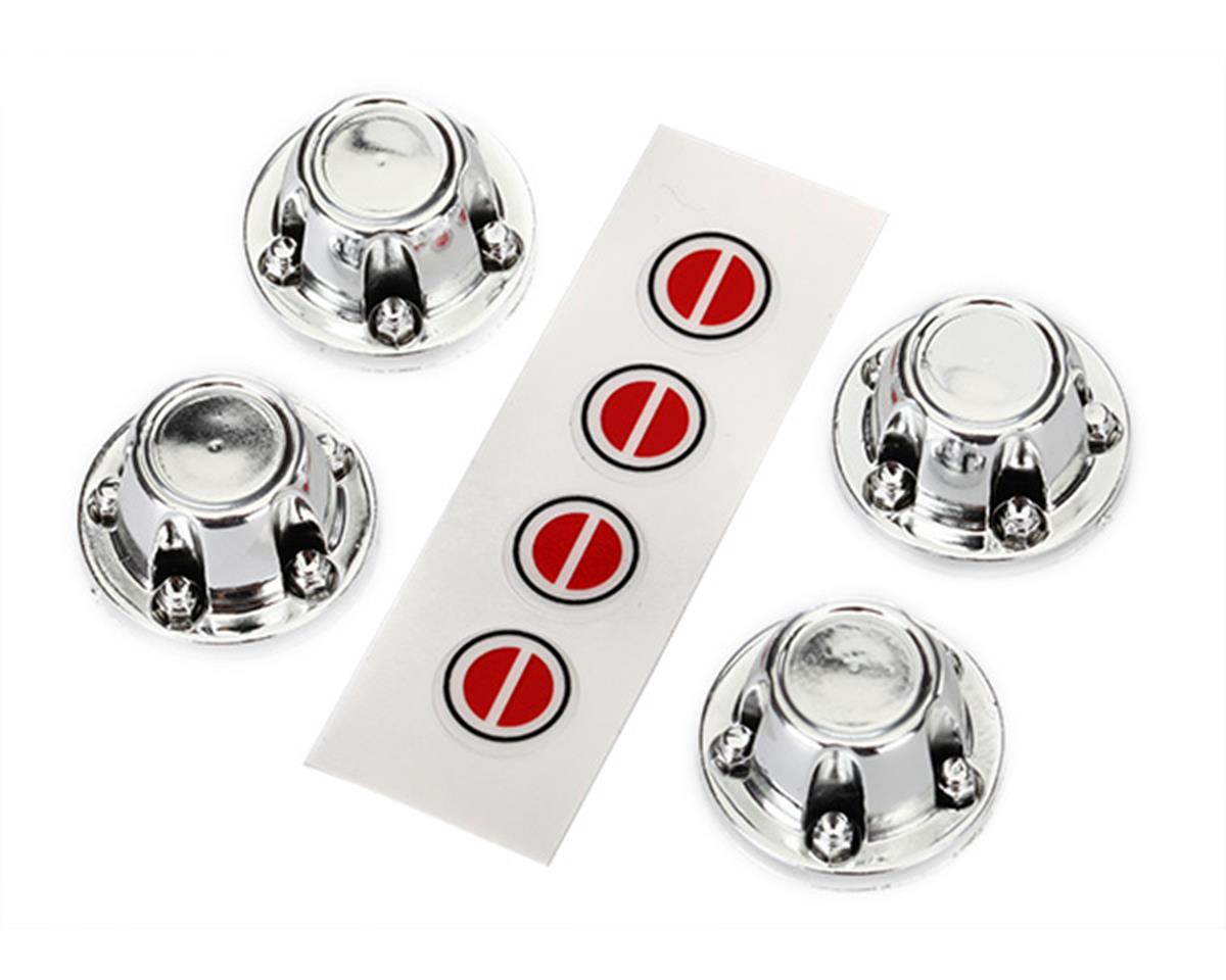 Center Wheel Caps Chrome with Decals for TRX-4 (4) (TRA8176)