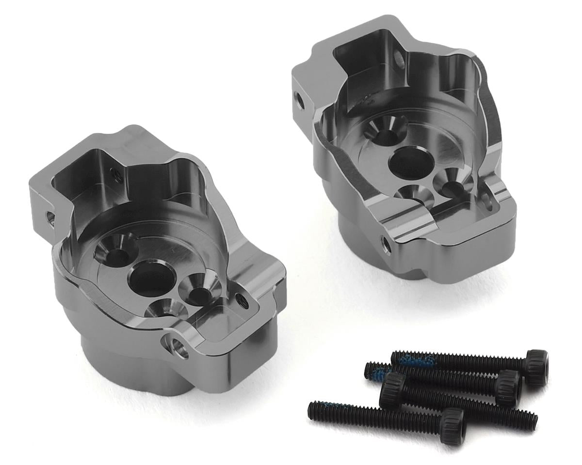 Aluminum Rear Portal Drive Axle Mounts Charcoal Gray for TRX-4 (TRA8256A)