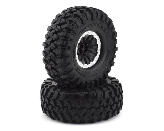 Canyon Trail 1.9" S1 Compound Premounted Tires with Black/Satin Chrome Split Spoke Wheels for TRX-4 (2) (TRA8272X)