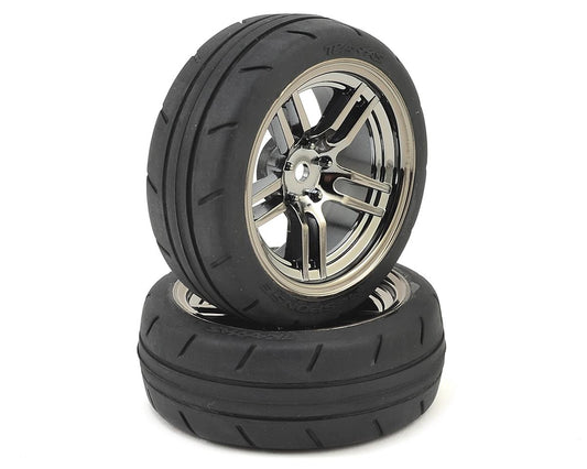 Response Touring 1.9" Front Premounted Tires with Black Chrome Split-Spoke Wheels for 4-Tec 2.0 (2) (TRA8373)