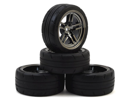 Response Touring 1.9" Front and Rear Premounted Tires with Black Chrome Split-Spoke Wheels for 4-Tec 2.0 (4) (TRA8375)