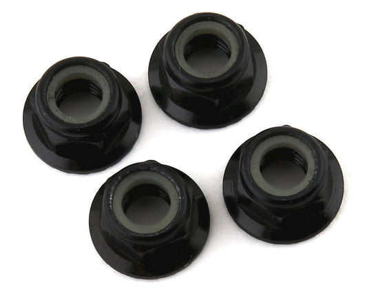 Aluminum Flanged Lock Nuts 5mm Black for Maxx/UDR (4) (TRA8447A)