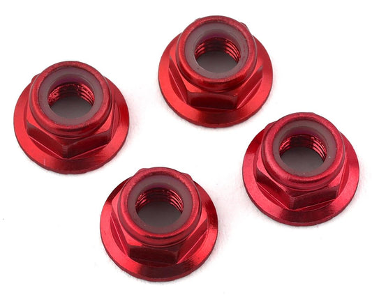 Aluminum Flanged Lock Nuts 5mm Red for Maxx/UDR (4) (TRA8447R)