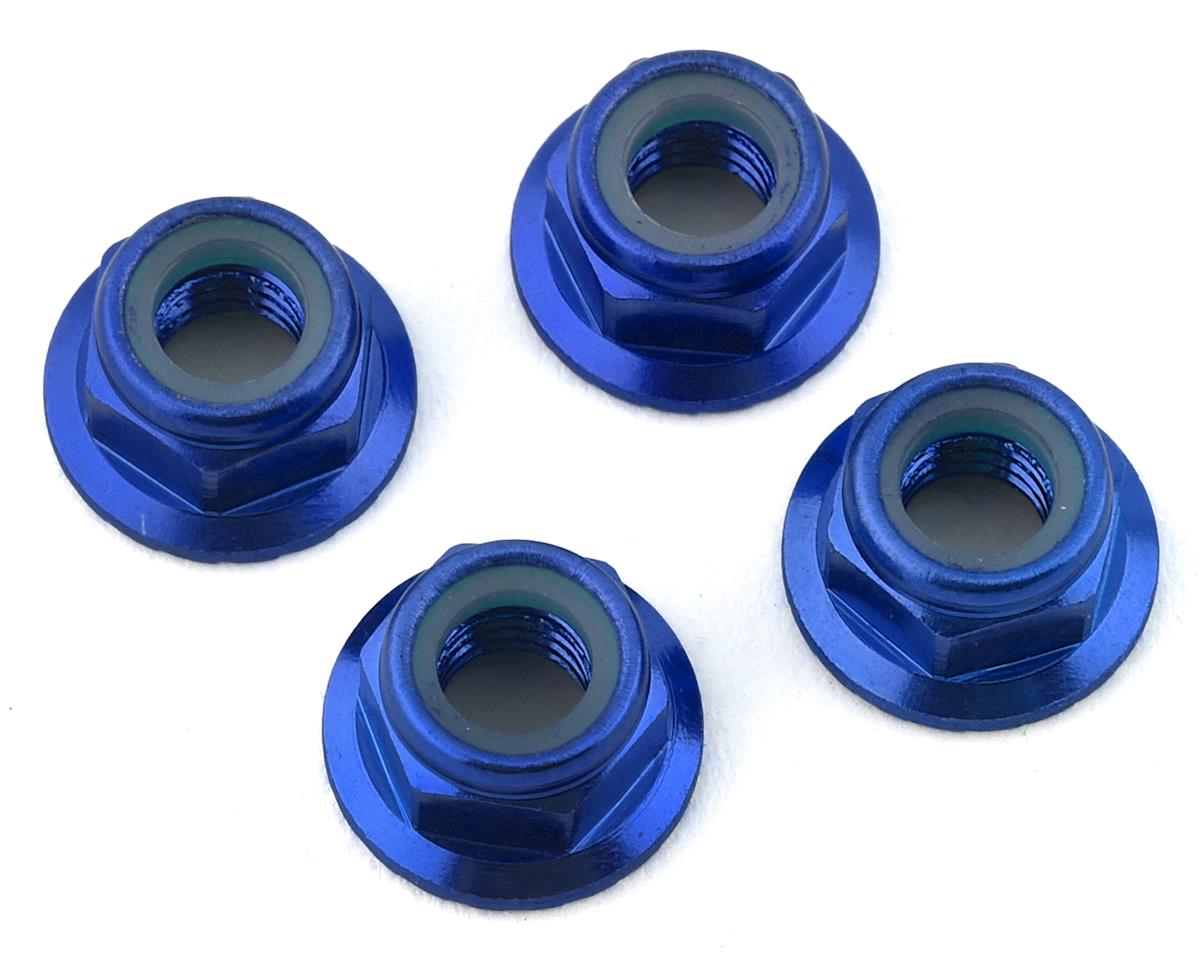 Aluminum Flanged Lock Nuts 5mm Blue for Maxx/UDR (4) (TRA8447X)