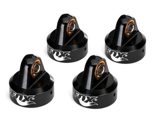 Aluminum Fox Shock Caps Black for UDR (4) (TRA8456)