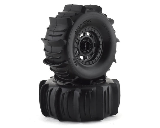 Paddle Premounted Tires with Black Wheels for UDR (2) (TRA8475)