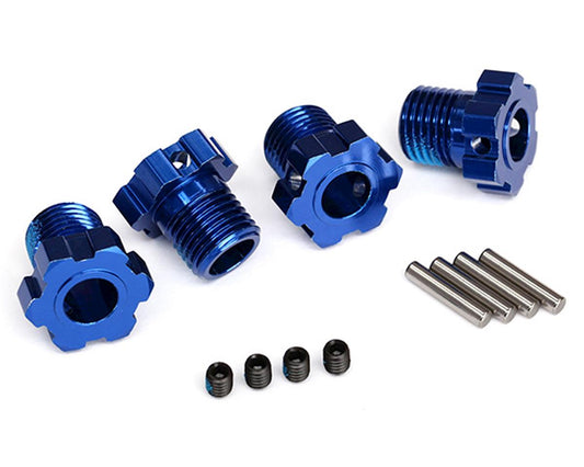 Aluminum Splined Wheel Hubs Blue for E-Revo 2.0/Maxx/Sledge (4) (TRA8654)