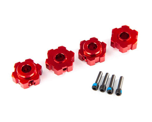 Aluminum Wheel Hexes Red for Maxx (4) (TRA8956R)