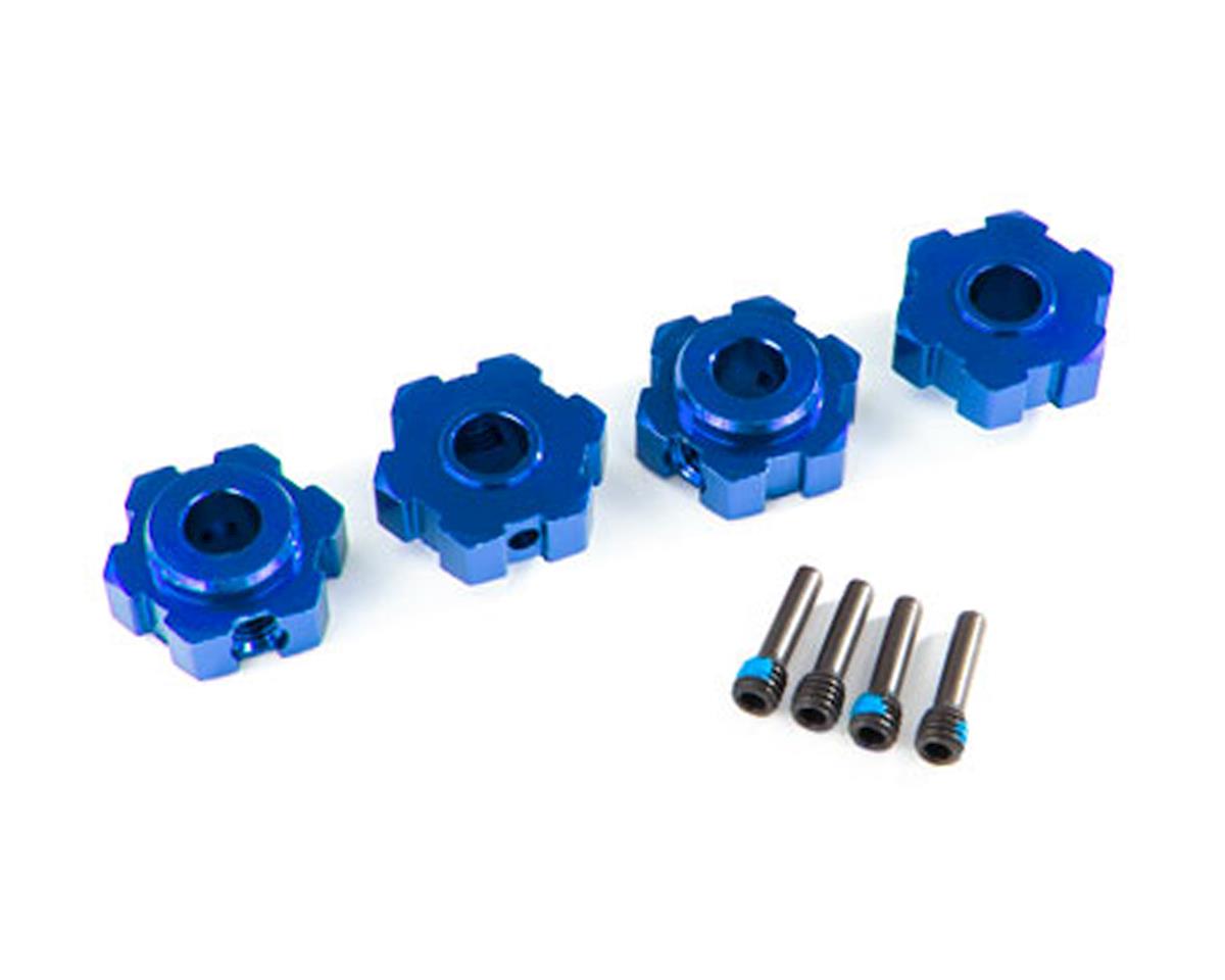 Aluminum Wheel Hexes Blue for Maxx (4) (TRA8956X)