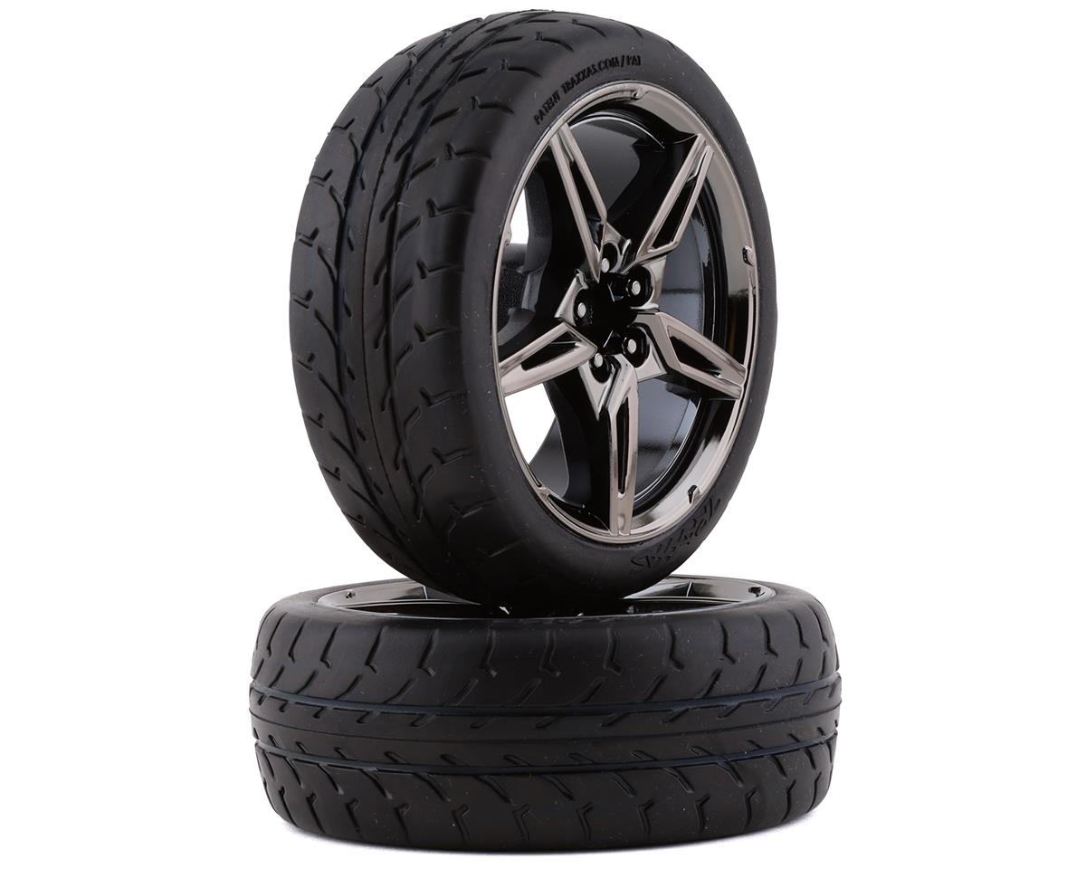 Response 2.1" Front Premounted Tires with Black Chrome Split-Spoke Wheels for 4-Tec 3.0 (2) (TRA9370)