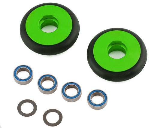 Aluminum Wheelie Bar Wheels Green for Bandit/Drag Slash/Rustler/Stampede (2) (TRA9461G)