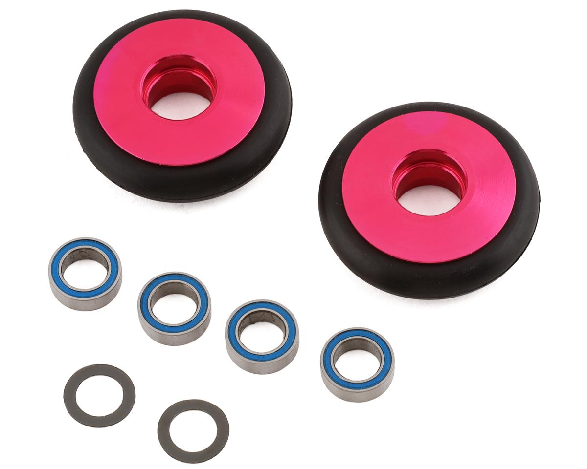Aluminum Wheelie Bar Wheels Pink for Bandit/Drag Slash/Rustler/Stampede (2) (TRA9461P)