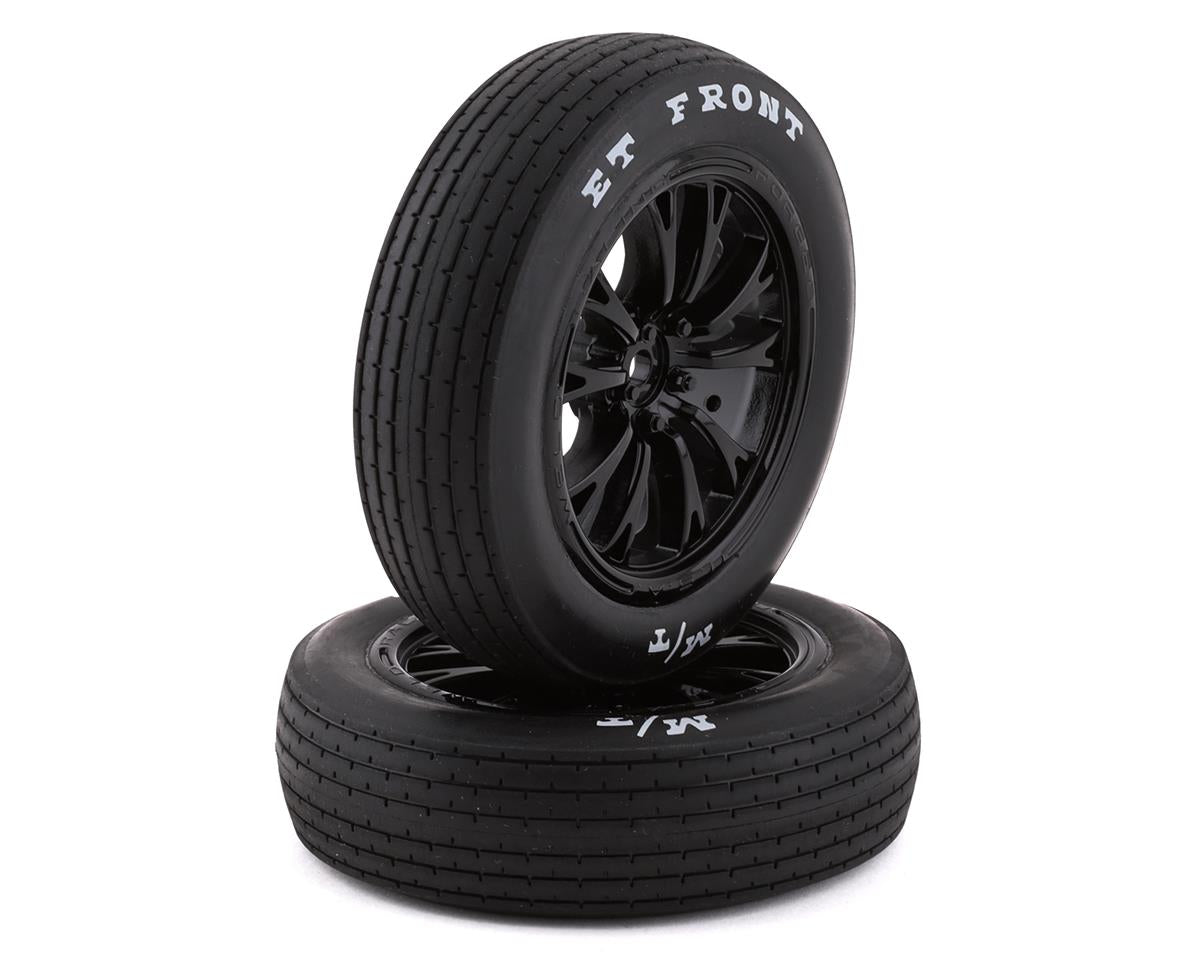 Mickey Thompson ET Front Premounted Tires with Gloss Black Weld Wheels for Drag Slash (2) (TRA9474)