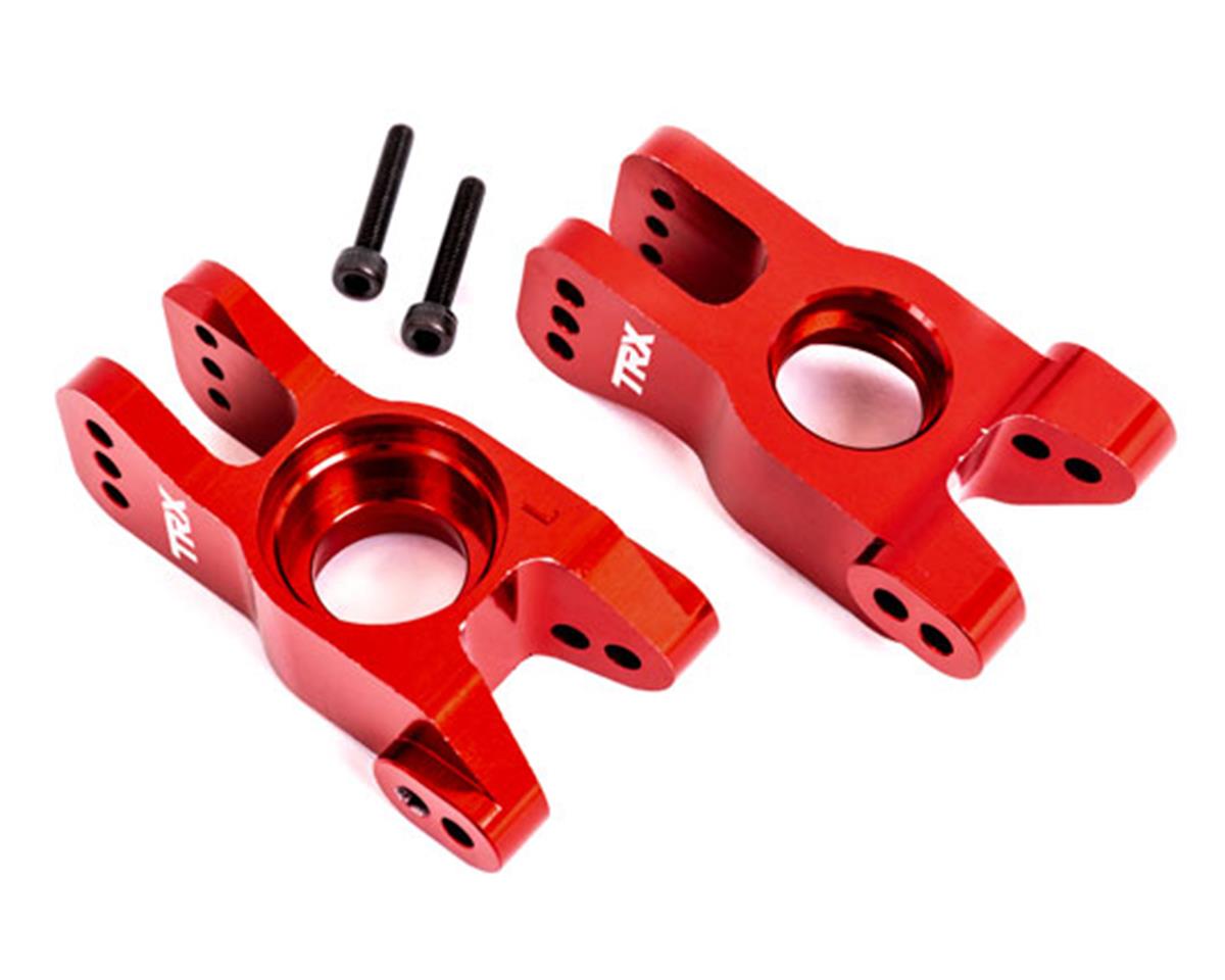 Aluminum Stub Axle Carriers Red for Sledge (2) (TRA9552R)