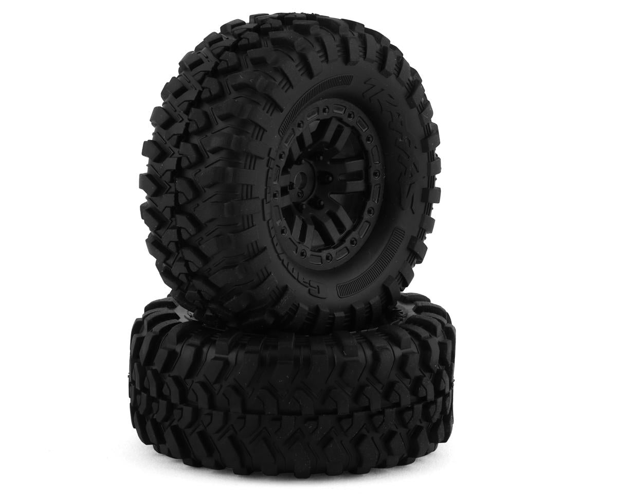 Canyon Trail 1.0" Premounted Tires with Black Defender Wheels for TRX-4M (2) (TRA9773)