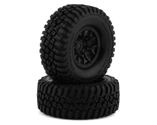 BFGoodrich Mud Terrain T/A KM3 1.0" Premounted Tires with Black Bronco Wheels for TRX-4M (2) (TRA9774)