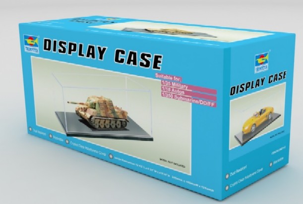 Showcase for 1/18 Car and 1/35 Military Models with 12.75x 6.5 x 5" Black Base (TSM9814)