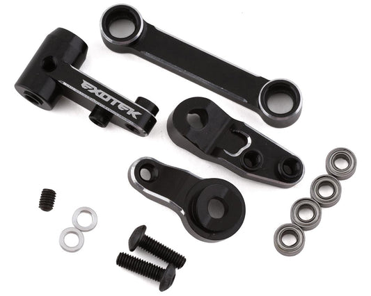 TLR 22S Drag HD Aluminum Steering Set Silver/Black (EXO2030)
