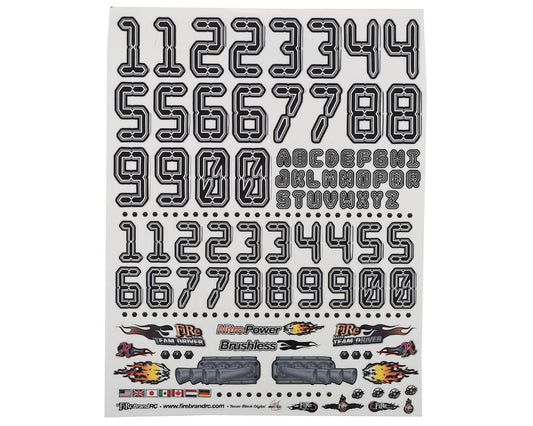 Numbers Decal Sheet Black 8.5x11" (FBR1DECDIK436)