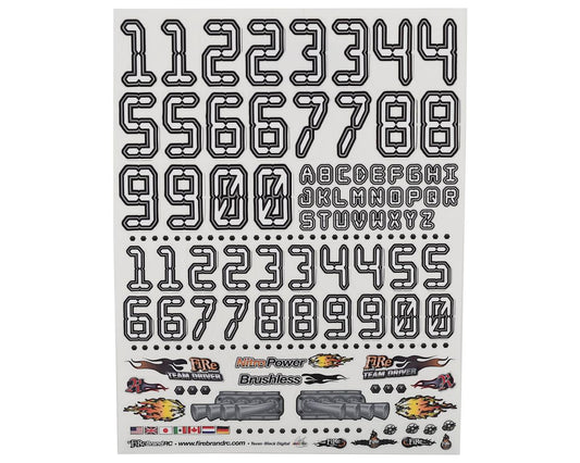 Numbers Decal Sheet White 8.5x11" (FBR1DECDIW207)