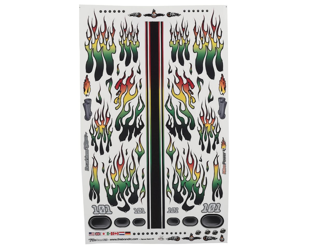 Flames Rasta Decal Sheet 8.5x14" (FBR1DECFLR276)