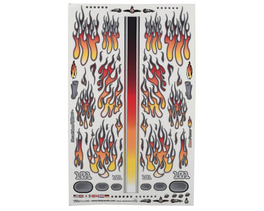 Flames Fire Fade Decal Sheet Orange/Red 8.5x14" (FBR1DECFLR412)