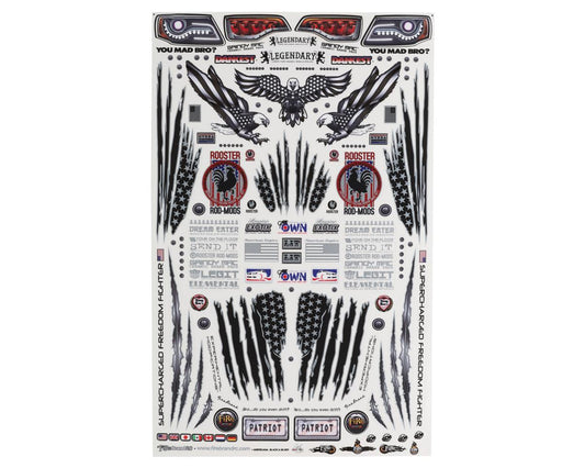 Americana Decal Set Black with Silver Outlines (FBR1DECUSA675)