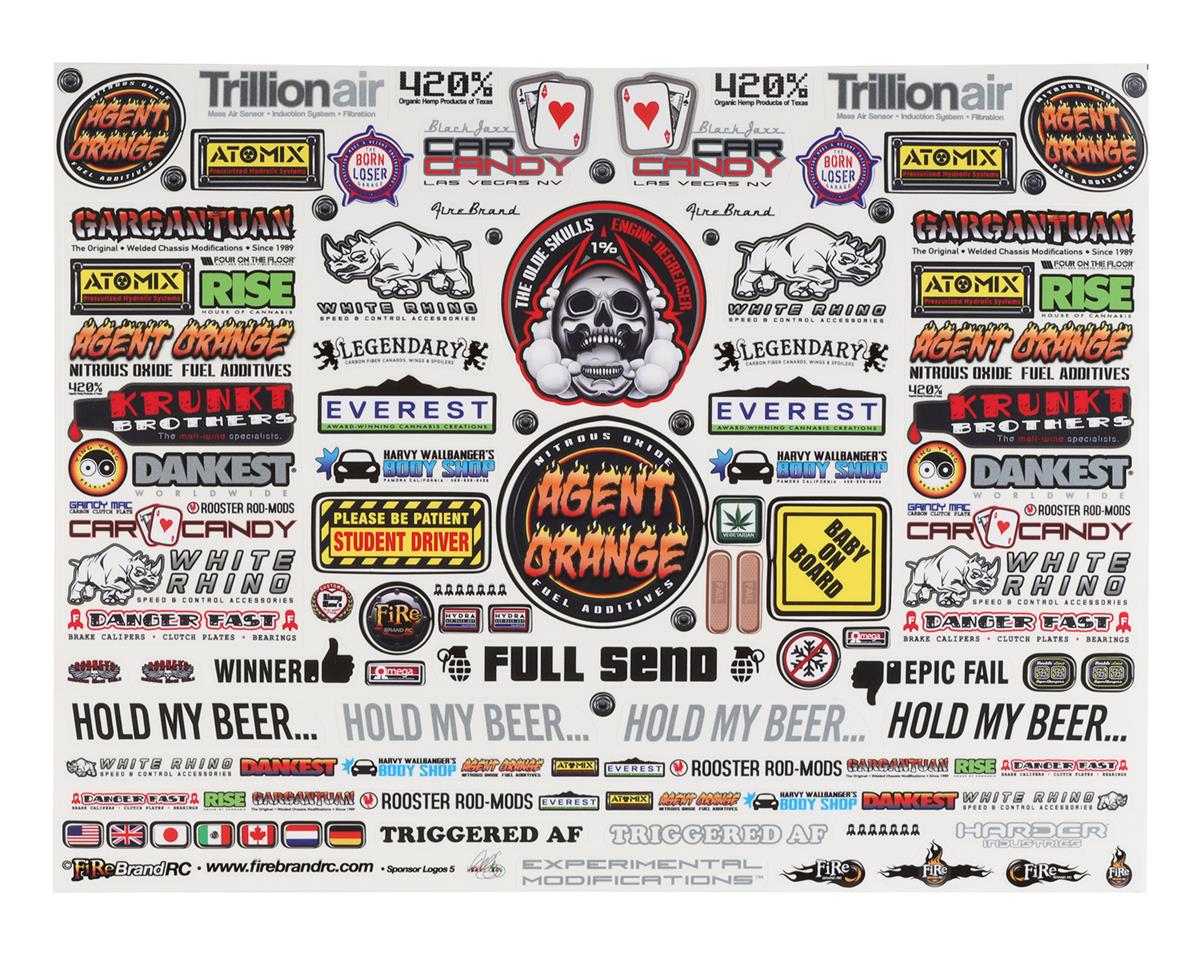 Sponsor Logos 5 Decal Set 8.5x11" (FBR1SCLDTL123)