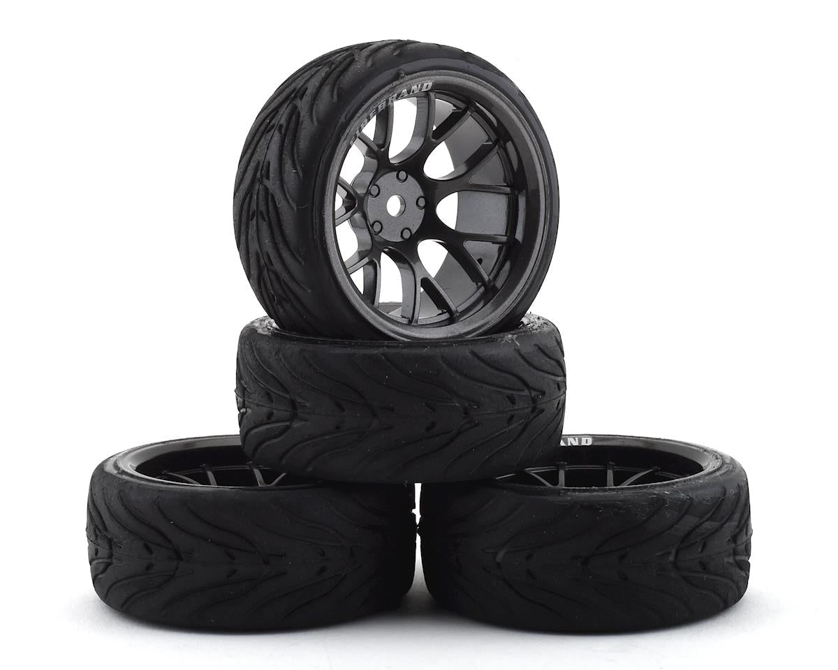 Hypernova RT9 Pre-Mounted On-Road Tires with Gunmetal Wheels (4) (FBR1WHEHYP527)