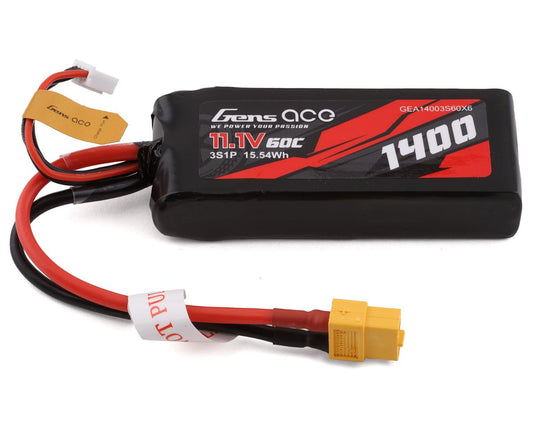 1400mAh 11.1V 60C 3S LiPo Battery Pack with XT60 Plug (GEA14003S60X6)