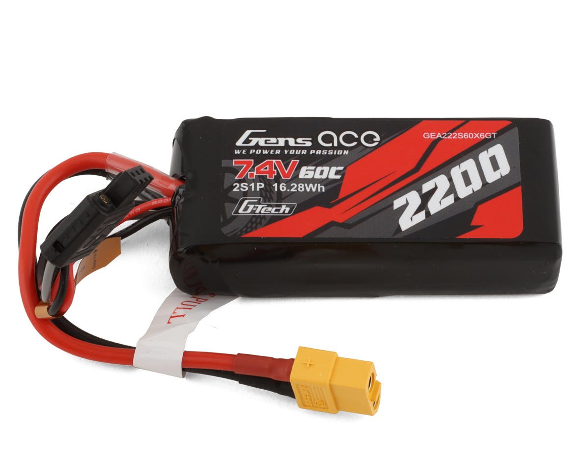 2200mAh 7.4V 60C 2S G-Tech Smart LiPo Battery Pack with XT60 Plug (GEA222S60X6GT)