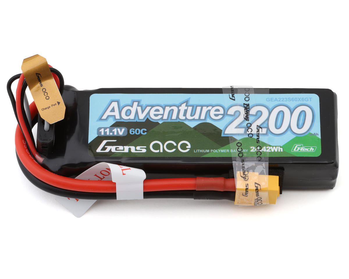 2200mAh 11.1V 60C 3S G-Tech Smart LiPo Battery Pack with XT60 Plug (GEA223S60X6GT)