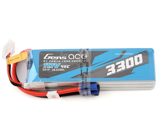 3300mAh 11.1V 45C 3S LiPo Battery Pack with EC3 Plug (GEA3S330045E3)