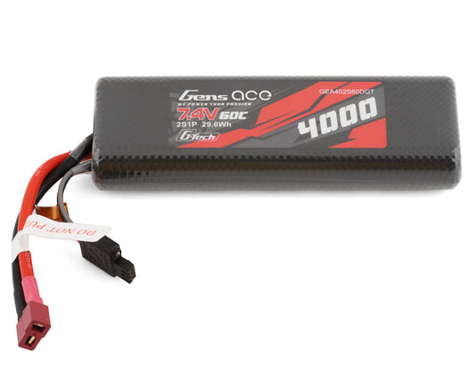 4000mAh 7.4V 60C 2S G-Tech Smart LiPo Battery Pack with Deans Plug (GEA402S60DGT)