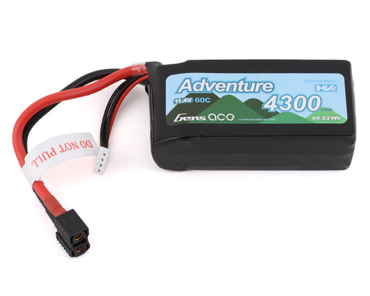 4300mAh 11.4V 60C 3S Adventure Series LiHV Battery Pack with Universal Plug (GEA43003S60T3)