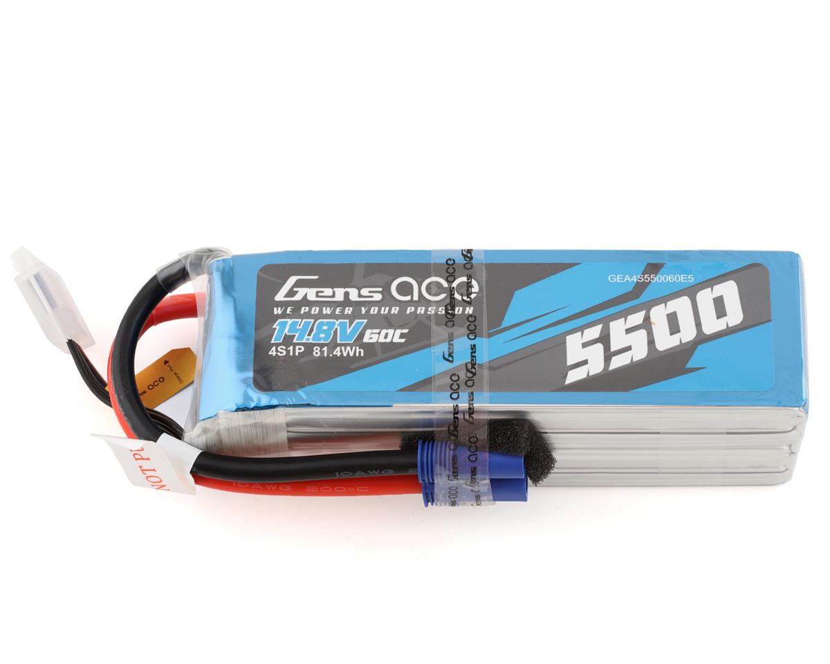 5500mAh 14.8V 60C 4S LiPo Battery Pack with EC5 Plug (GEA4S550060E5)