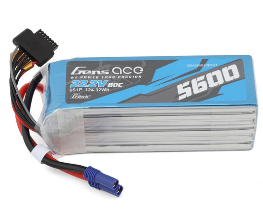 5600mAh 22.2V 80C 6S G-Tech Smart LiPo Battery Pack with EC5 Plug (GEA566S80E5GT)