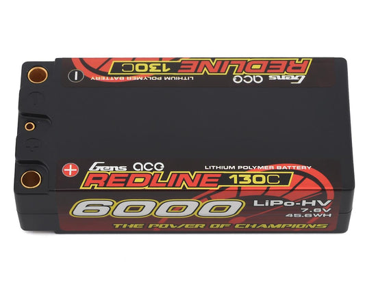 6000mAh 7.6V 130C 2S Redline Series Hardcase Shorty LiHV Battery Pack with 5mm Bullet Plugs (GEA60002S13D5)