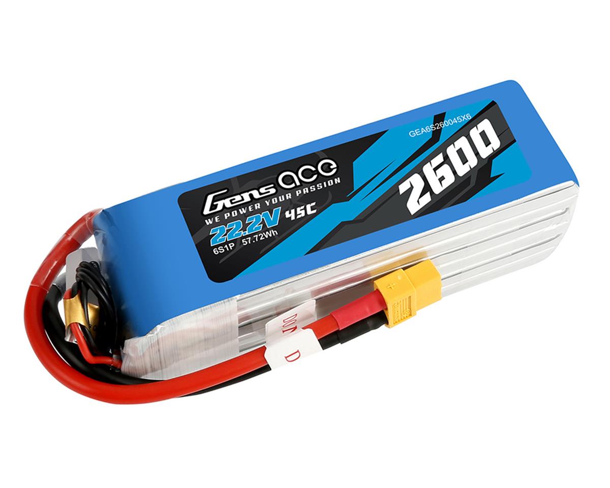 2600mAh 22.2V 45C 6S LiPo Battery Pack with XT60 Plug (GEA6S260045X6)