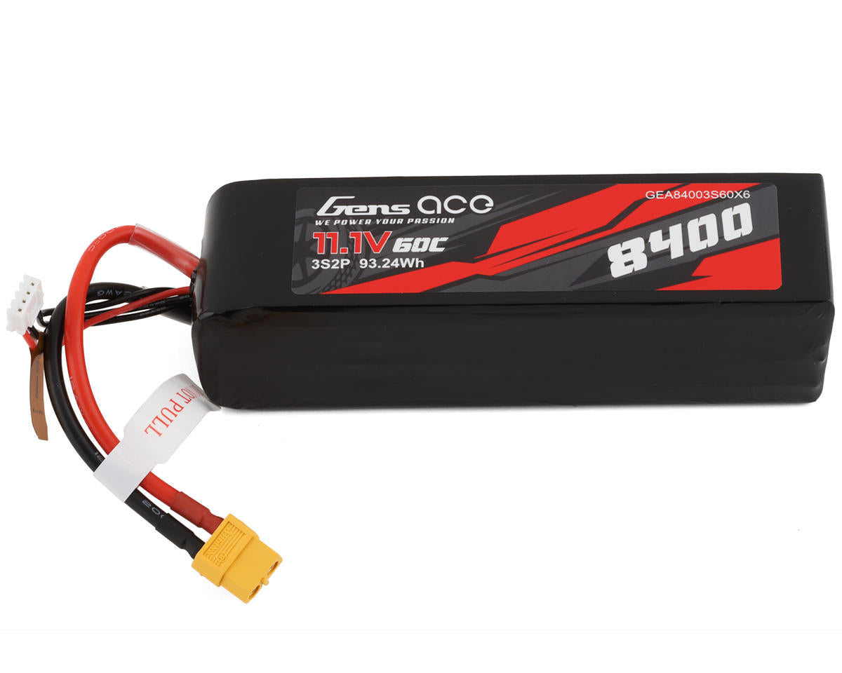 8400mAh 11.1V 60C 3S LiPo Battery Pack with XT60 Plug (GEA84003S60X6)