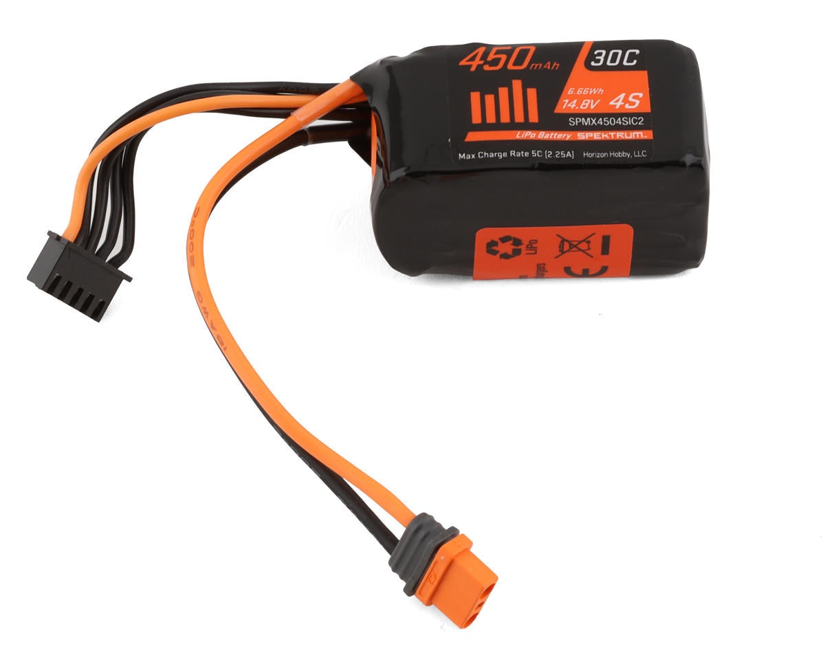 450mAh 4S 14.8V 30C LiPo Battery (SPMX4504SIC2)