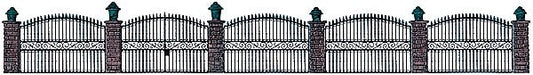 Wrought Iron Fence W/Brick Posts (BRA6016)