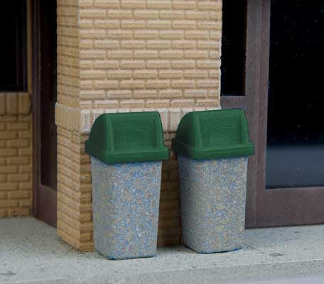 HO Modern Trash Cans (24) (949-4174)