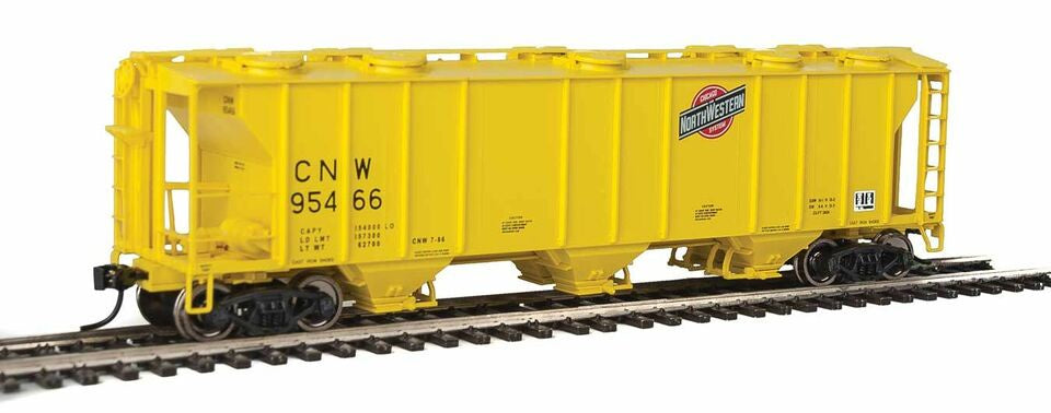 HO 50' Pullman-Standard PS-2 2893 3-Bay Covered Hopper Ready to Run Chicago & North Western #95466 (910-7019)