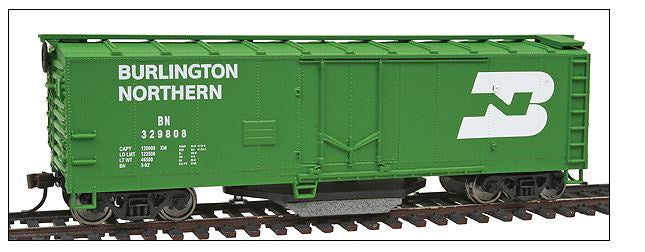 HO 40' Plug-Door Track Cleaning Boxcar Ready to Run Burlington Northern Cascade Green, White Large Logo (931-1753)