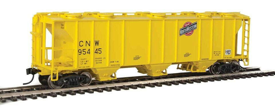 HO 50' Pullman-Standard PS-2 2893 3-Bay Covered Hopper Ready to Run Chicago & North Western #95445 (910-7018)