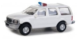 HO Assembled Ford Expedition Special Service Vehicle White with Police Decals (949-12044)